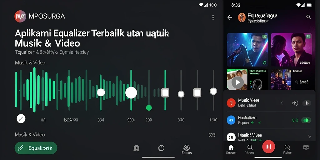 Antarmuka MPOSURGA menampilkan fitur Equalizer yang mudah digunakan.