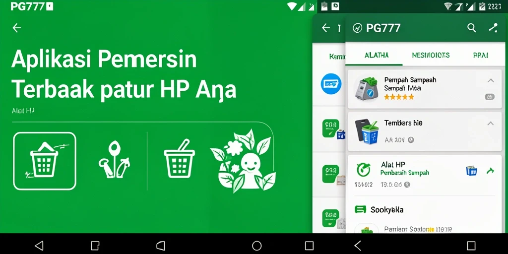 Tampilan antarmuka PG777 dengan fitur Pembersih Sampah yang mudah digunakan.