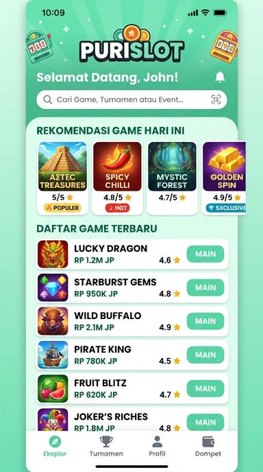 Tampilan katalog aplikasi purislot