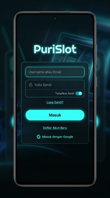 Tampilan halaman login purislot